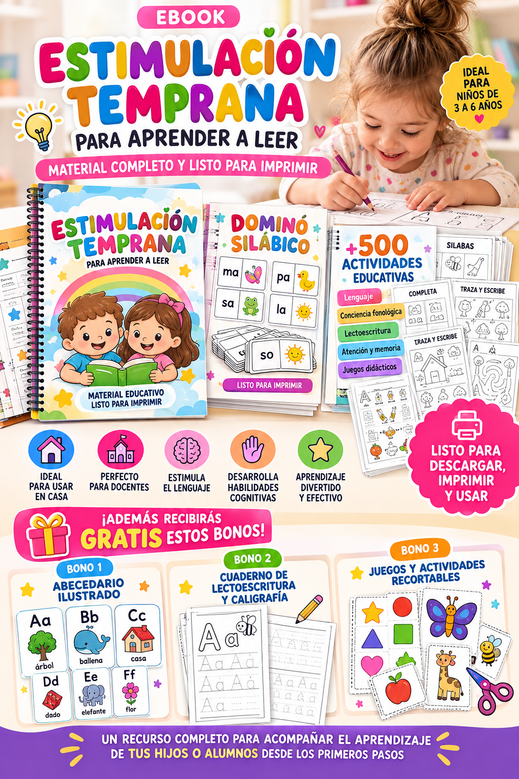 🌈 EBOOK ESTIMULACIÓN TEMPRANA 📚

+500 ACTIVIDADES EDUCATIVAS + 3 BONOS GRATIS 🎁